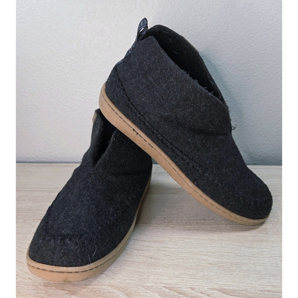 Pendleton Wool‎ Slipper Booties Women's 7 Charcoal Lodge Cabin House Shoes